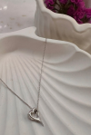 0.01 ct Pırlanta Taşlı Kalp Kolye Modelleri