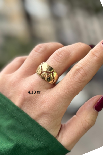 Bombeli Tasarım Altın Yüzük