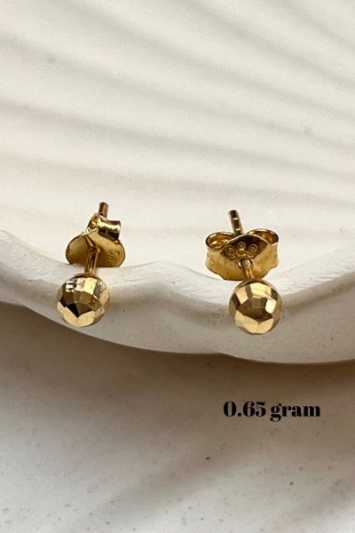 Kalemli Top Altın Küpe