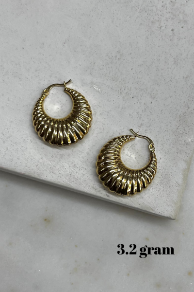 Midye Model 14 Ayar Altın Küpe