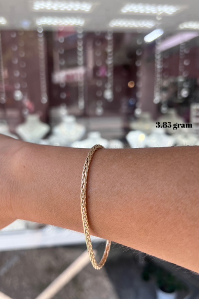 Örgü Model 14 Ayar Altın Bileklik