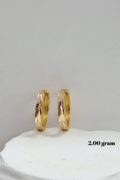 Örgü Model 14 Ayar Altın Küpe