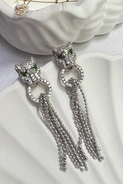 SALLANTILI PUMA GÜMÜŞ KÜPE