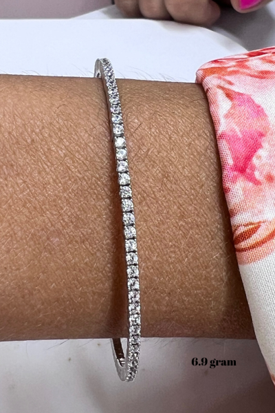 Su Yolu 14 Ayar Beyaz Altın Bilezik 