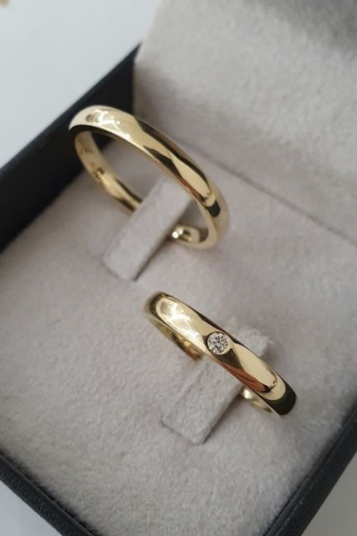 Tektaşlı 14 Ayar Altın Alyans Modeli