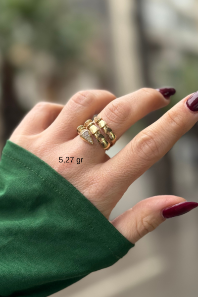 Yılan Model Sarmal 14 Ayar Altın Yüzük